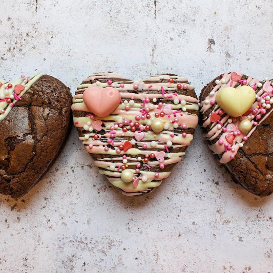 Valentine's Brownie Heart Mini Trio