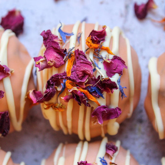 Peach Floral Brownie Bites