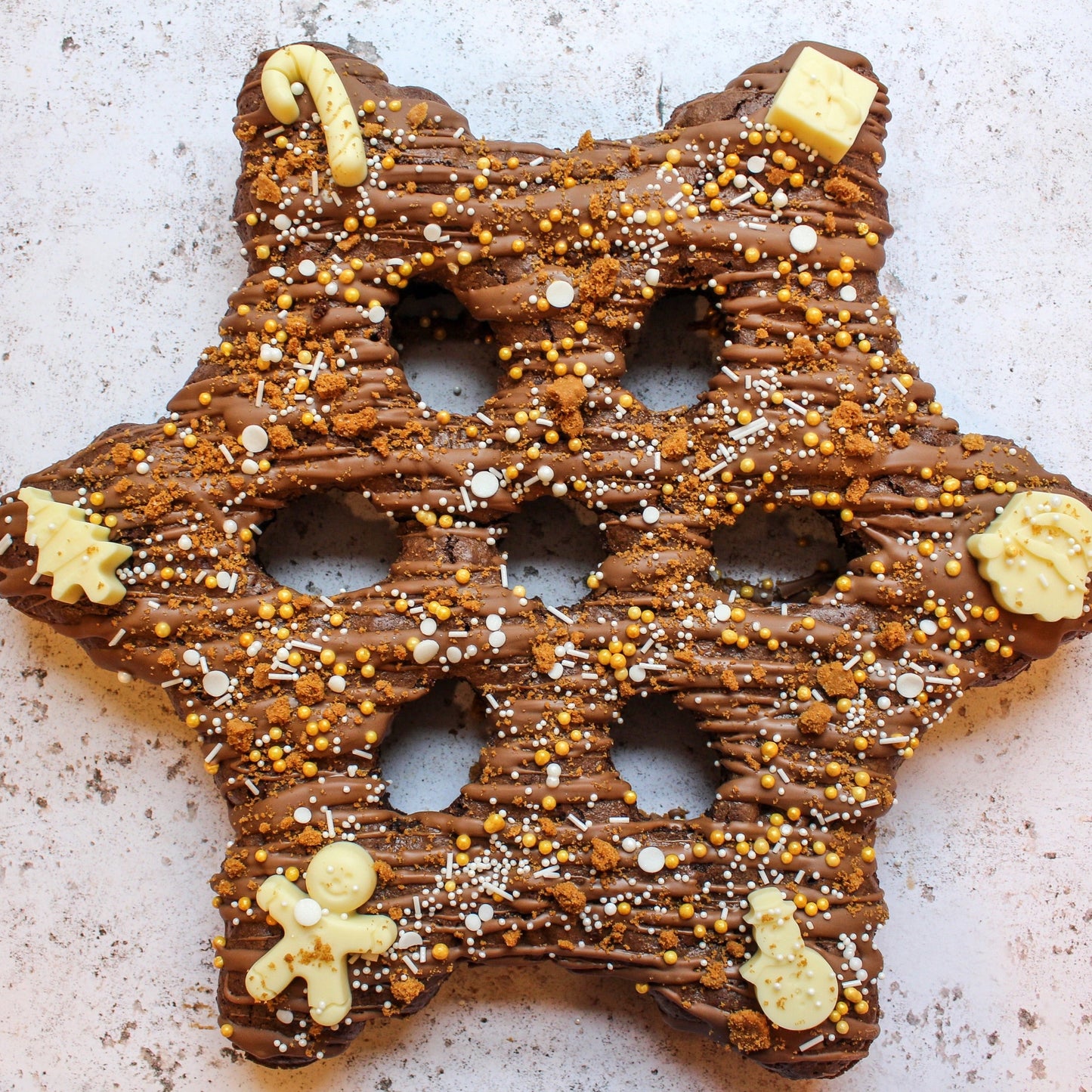 Giant Christmas Snowflake Brownie