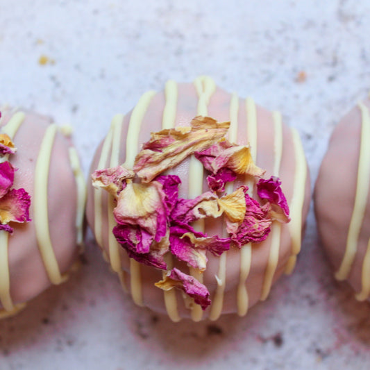 Pink Rose Petal Brownie Bites