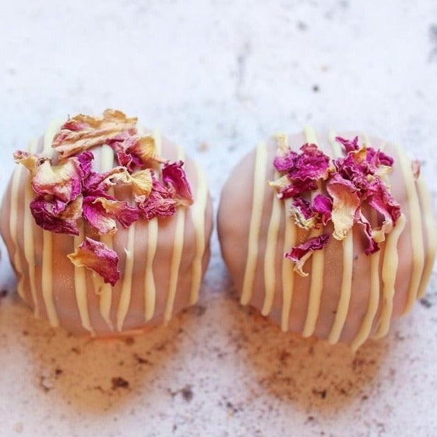 Pink Rose Petal Brownie Bites