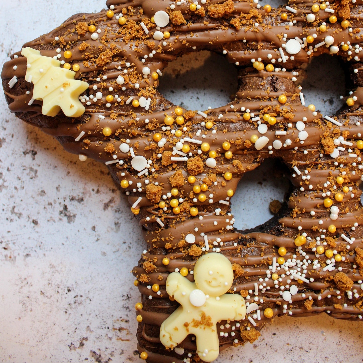 Giant Christmas Snowflake Brownie