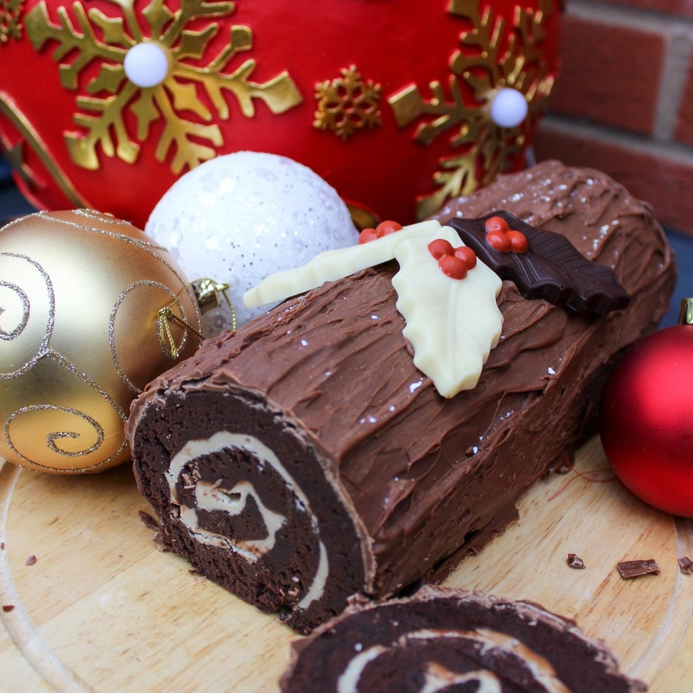 Christmas Yule Log Brownie